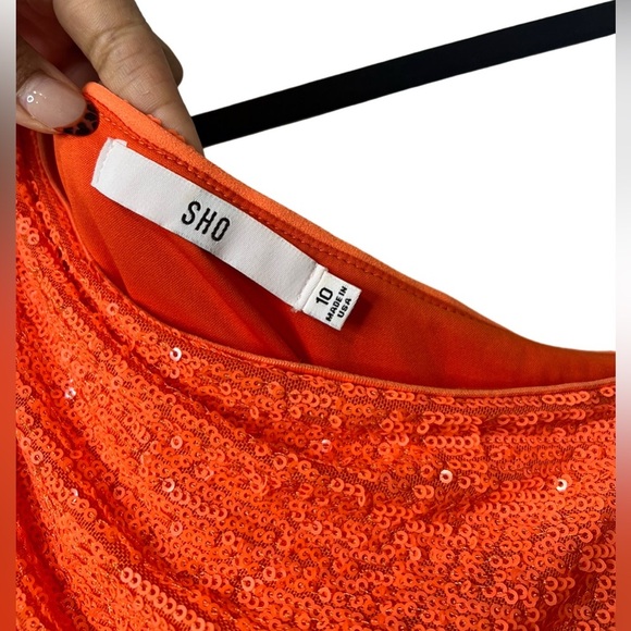 Tadashi Shoji One-Shoulder Sequin Cutout Cocktail Dress Size 10 - Picture 4 of 4